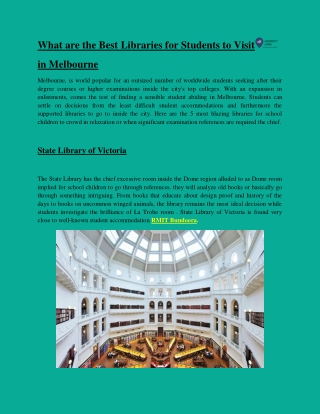 What are the best libraries for students to visit in melbourne