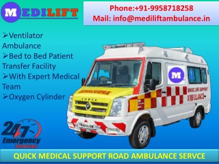 Best ICU Ambulance Service in Muzaffarpur and Bhagalpur by Medilift