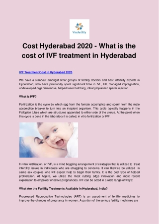 Cost Hyderabad 2020 - What is the cost of IVF treatment in Hyderabad ?