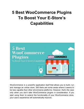 5 Best WooCommerce Plugins To Boost Your E-Store’s Capabilities