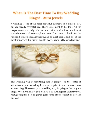 When Is The Best Time To Buy Wedding Rings - Aura Jewels