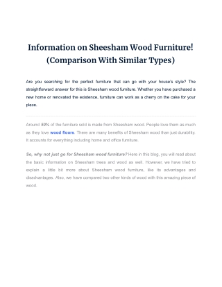 Sheesham Wood Furniture