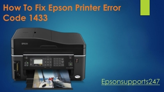 How to Resolve Epson Printer Error Code 1433