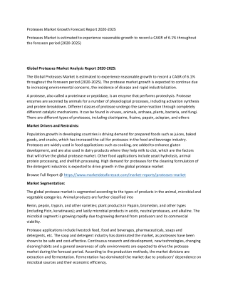 Proteases Market Report 2020-2025