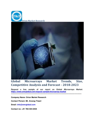 Global Microarrays Market Trends, Size, Competitive Analysis and Forecast - 2018-2023