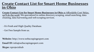 Create Contact List for Smart Home Businesses in Ohio