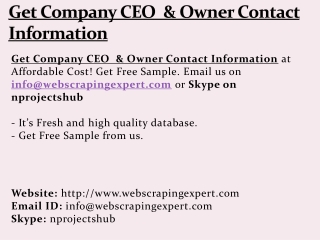 Get Company CEO & Owner Contact Information