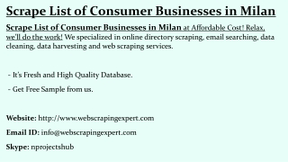 Scrape List of Consumer Businesses in Milan