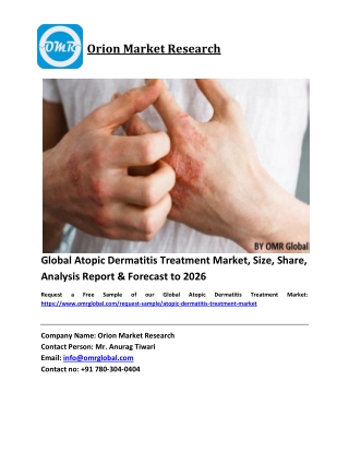 Global Atopic Dermatitis Treatment Market Size, Industry Trends, Share and Forecast 2020-2026