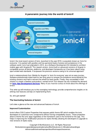 The amazing functionalities and futuristic approach of Ionic4