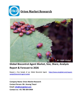 Global Biocontrol Agent Size, Industry Trends, Share and Forecast 2020-2026
