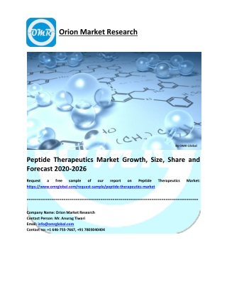 Peptide Therapeutics Market Share, Trends, Size, Research and Forecast 2020-2026