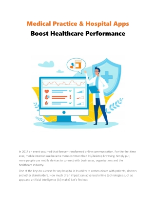 Medical Practice & Hospital Apps Boost Healthcare Performance
