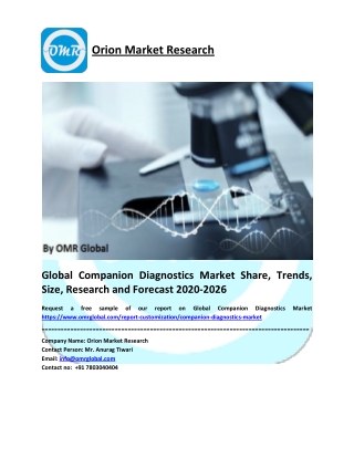 Global Companion Diagnostics Market Growth, Size, Share, Industry Report and Forecast to 2026