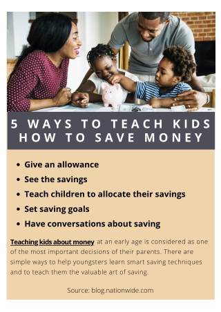5 Ways to Teach Kids How to Save Money