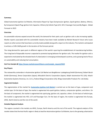 Automotive Ignition Coil Market