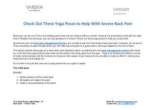 Check Out These Yoga Poses to Help With Severe Back Pain