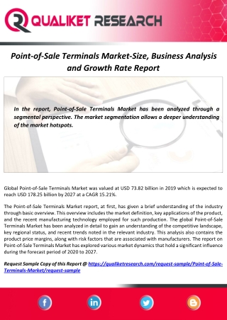 Point-of-Sale Terminals Market Size with COVID-19 Impact Analysis, Growth and Forecast Report by 2027