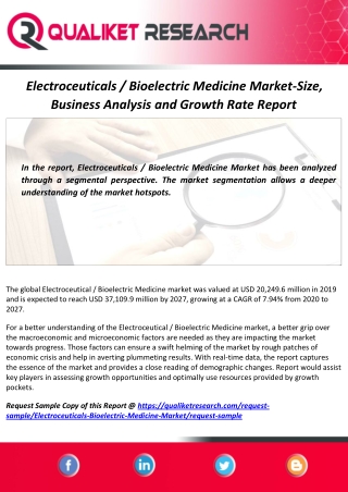 Electroceuticals / Bioelectric Medicine Market Size, Analysis, Business Strategies and Forecast Report to 2027