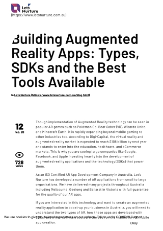 Building Augmented Reality Apps: Types, SDKs and the Best Tools Available
