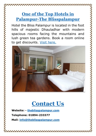 Looking for the Best Hotels in Palampur?