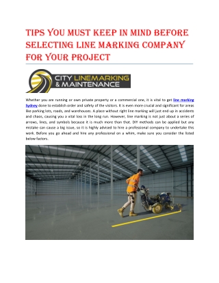 Linemarking | Citylinemarking.com.au