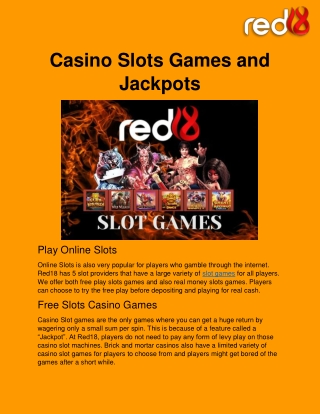 Casino Slots Games and Jackpots