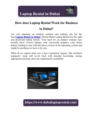 How does Laptop Rental Work for Business in Dubai?