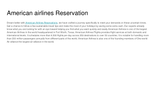 merican airlines Reservation