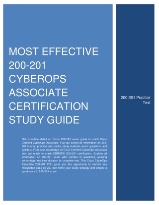 Most Effective 200-201 CyberOps Associate Certification Study Guide