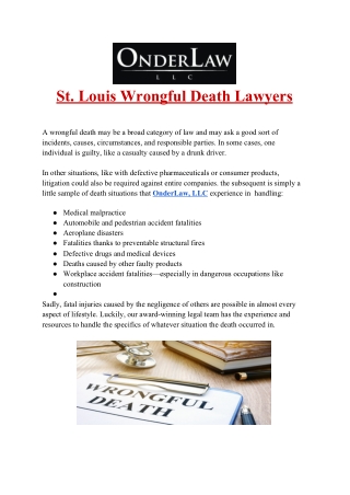 St. Louis Wrongful Death Lawyers