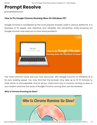 How to Fix Google Chrome Running Slow On Windows 10?