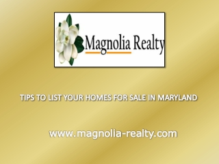 Tips to List your Homes for Sale in Maryland