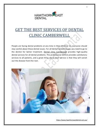 Get The Best Services Of Dental Clinic Camberwell