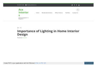 Importance of Lighting in Home Interior Design
