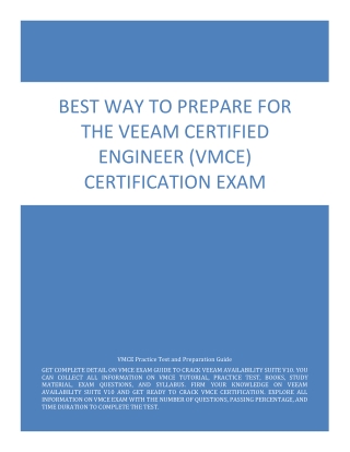 Best Way to Prepare for the Veeam Certified Engineer (VMCE) Certification Exam