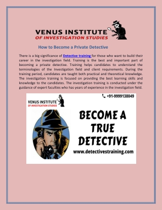 How to Become a Private Detective