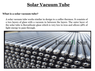 Solar Vacuum Tube