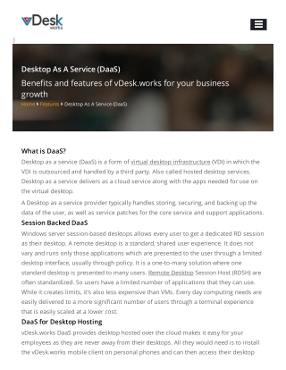 vDesk.works Empowers Businesses by Offering Desktop As A Service (Daas) Globally