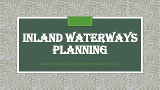 Inland waterways planning