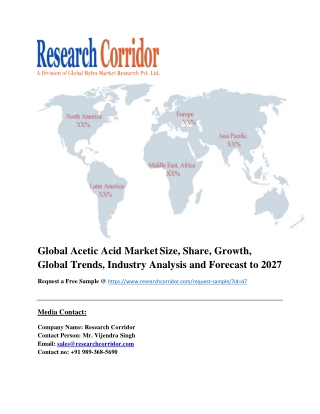 Global Acetic Acid Market Size, Share, Growth, Global Trends, Industry Analysis and Forecast to 2027