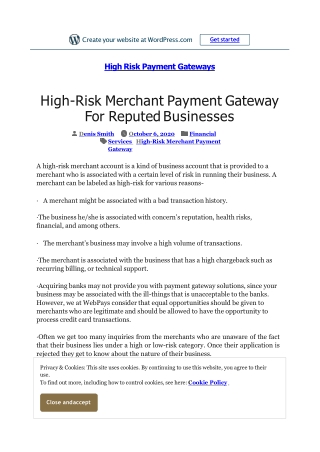 High-Risk Merchant Payment Gateway For Reputed Businesses