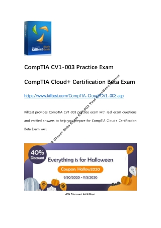 2020 CompTIA Cloud  Beta Exam CV1-003 Test Questions Killtest