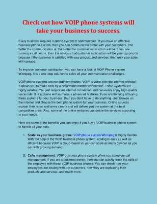 Check out how VOIP phone systems will take your business to success