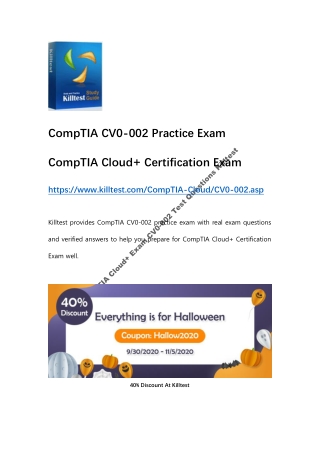 2020 CompTIA Cloud  Exam CV0-002 Test Questions Killtest