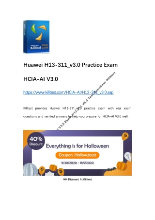 2020 Huawei HCIA-AI V3.0 Exam H13-311_v3.0 Test Questions Killtest