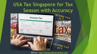USA Tax Singapore for Tax Season with Accuracy