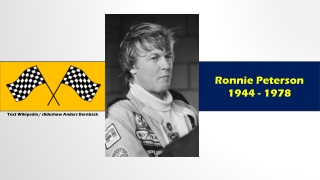 Ronnie Peterson 1944 - 1978