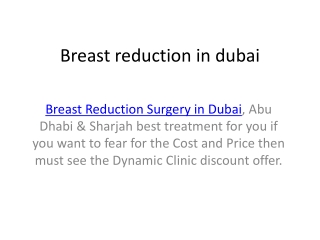 Breast Reduction in Dubai