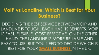 VoIP vs Landline: Which is Best for Your Business?